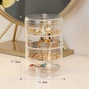 منظم اكسسوارات ومجوهرات شفاف 4 ادوار يدور 360 درجة للسلاسل والخواتم والحلقان