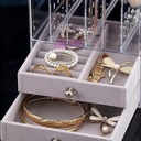 منظم اكسسوارات ومجوهرات 6 درج اكليريك للخواتم والسلاسل والحلقان