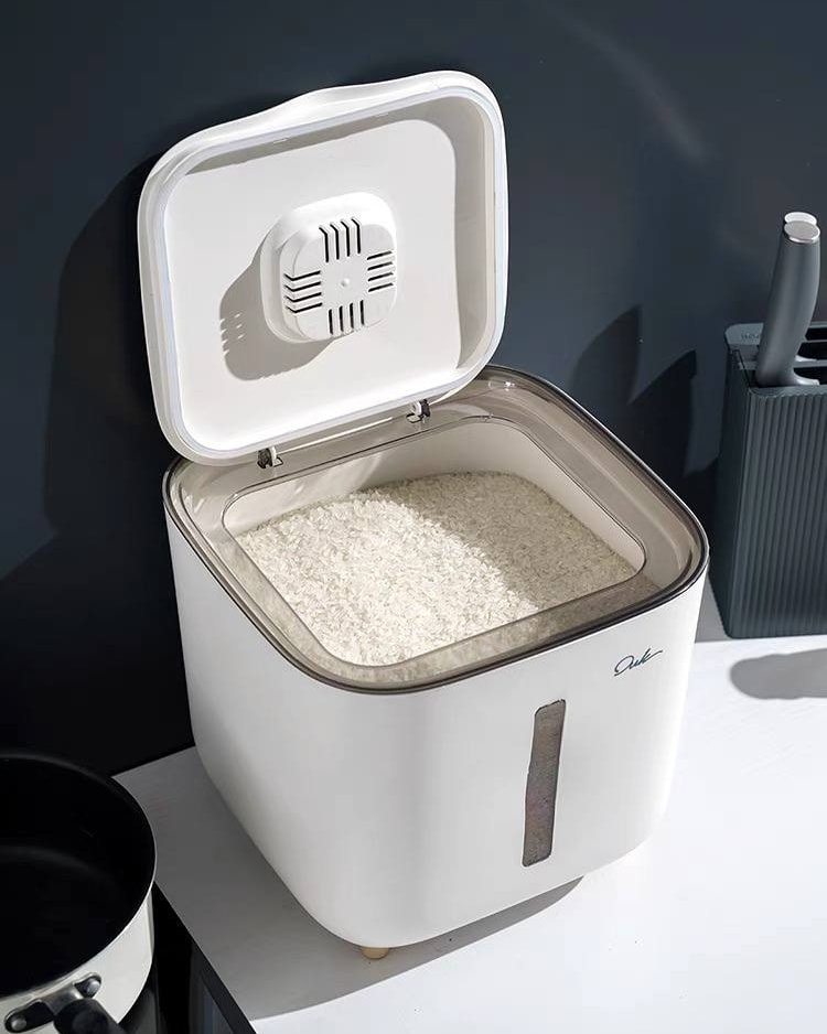 حافظة الأرز والحبوب والبقوليات جامبو بغطاء محكم الغلق مع معيار ١٠ لتر