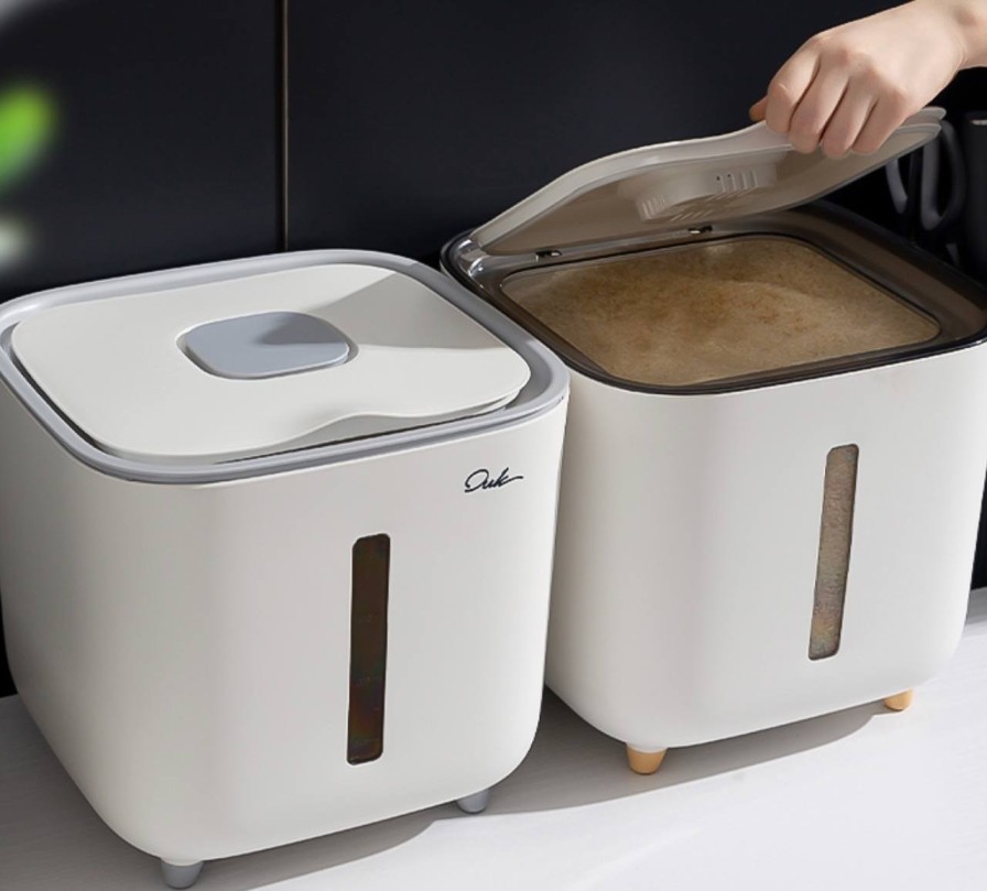 حافظة الأرز والحبوب والبقوليات جامبو بغطاء محكم الغلق مع معيار ١٠ لتر