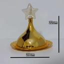 طبق تمرية ذهبي مضئ بغطاء نجمة