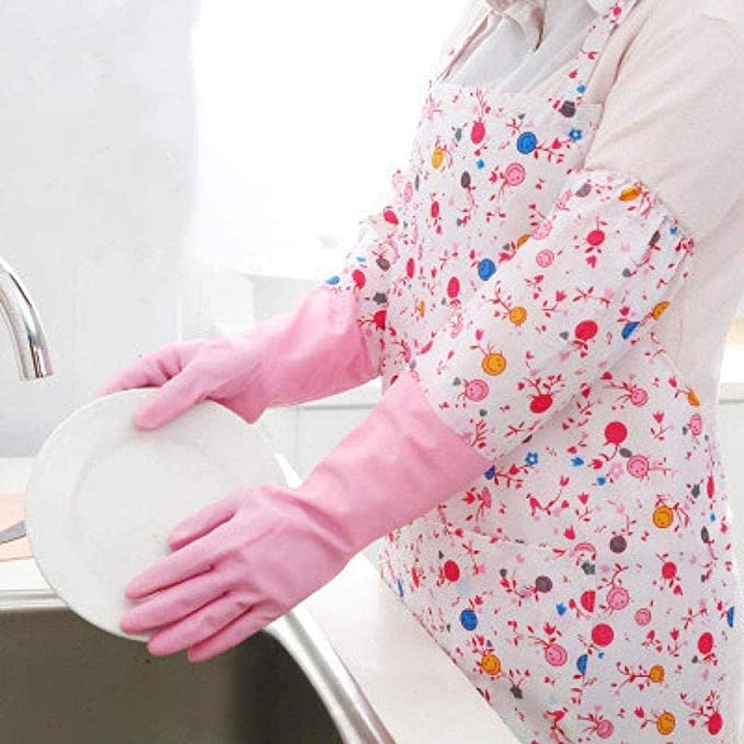 جوانتي تنظيف طويل لكوع اليد سيليكون للمطابخ والحمامات متعدد الاستخدامات