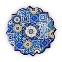 كوستر اكواب سيراميك بأشكال مانديلا ازرق مبهجة