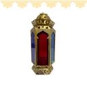 فانوس المصباح السحري المضئ بزجاج ملون لاجواء رمضانية