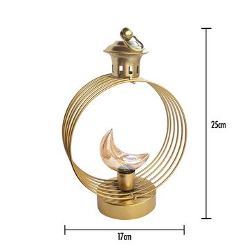 فانوس ومصباح دائري ليد مضئ بلمبة علي شكل هلال