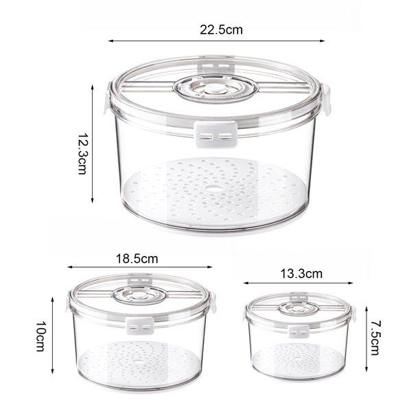 طقم علب ثلاجة لحفظ وتنظيم الطعام بغطاء محكم الغلق  بتايمر لضبط وقت التخزين وتتبع النضارة وانتهاء الصلاحية