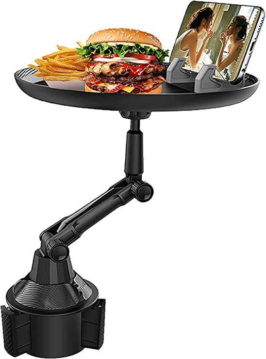 صينية وحامل طعام للسيارة تدور 360 درجة لتناول الطعام والحفاظ علي نظافة السيارة