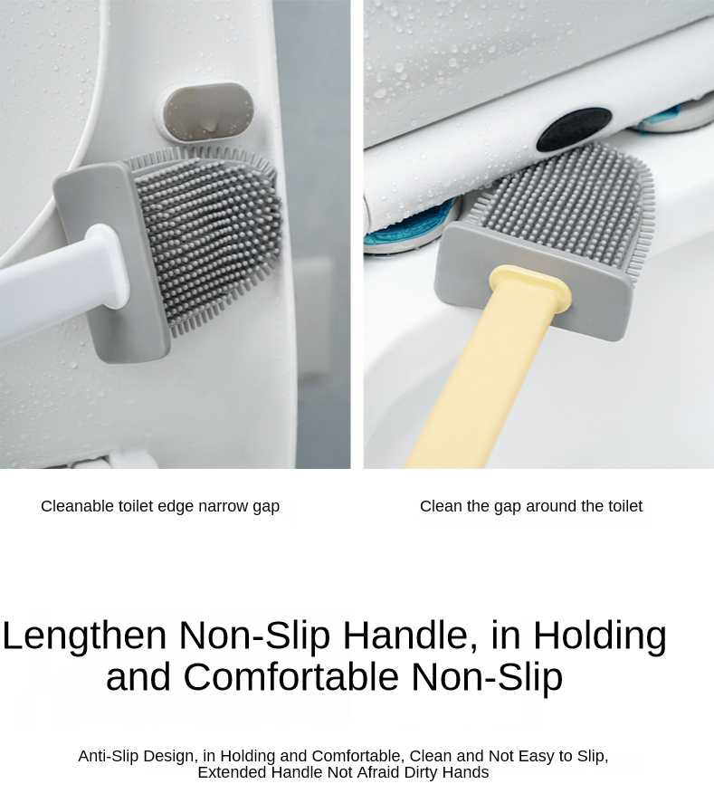 فرشة تواليت سيليكون بحامل ومقبض مريح قطعتين