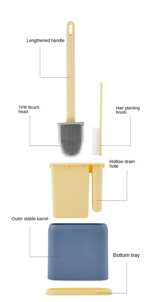 فرشة تواليت سيليكون بحامل ومقبض مريح قطعتين