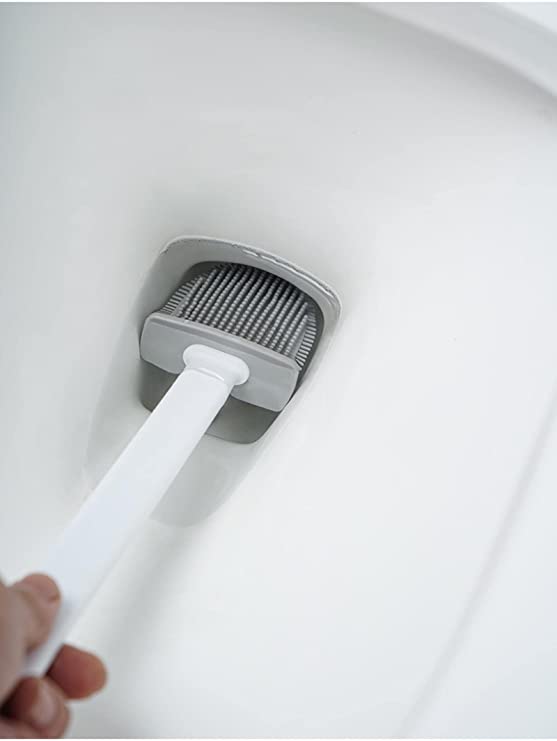 فرشة تواليت سيليكون بحامل ومقبض مريح قطعتين