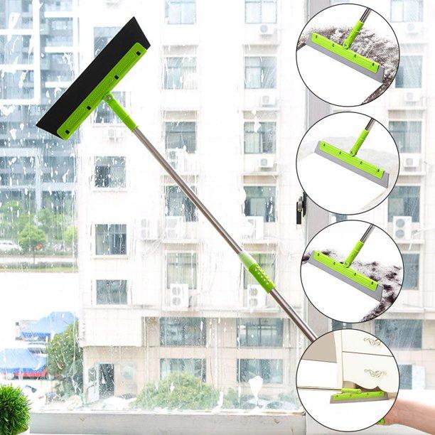 مساحة ارضيات وزجاج 2 في 1 تدور 180 درجة بيد قابلة لتعديل الطول