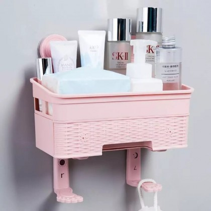 منظم وحامل لادوات الحمام فوق التواليت بدرج داخلي للشاور والصابون