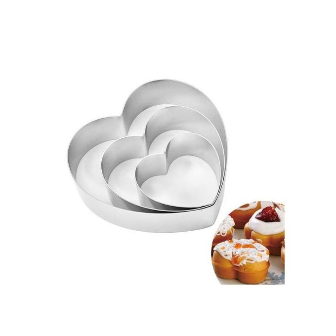 طقم قوالب صنع كيك من الاستانليس بأشكال واحجام مختلفة