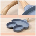 طاسة الومنيوم طبقة جرانيت غير لاصق 3 اقسام علي شكل ضفدع للبيض والسوسيس