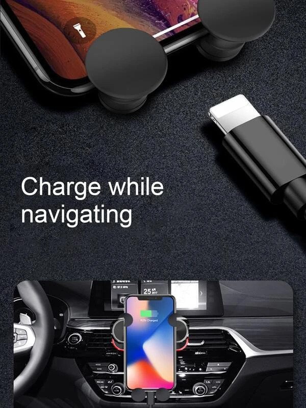 حامل وماسك موبايل سيارة ذكي يثبت في فتحات التكيف ثابت وقوي