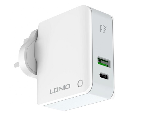 شاحن حائط سريع مزدوج يو اس بي وتايب سي 30 واط