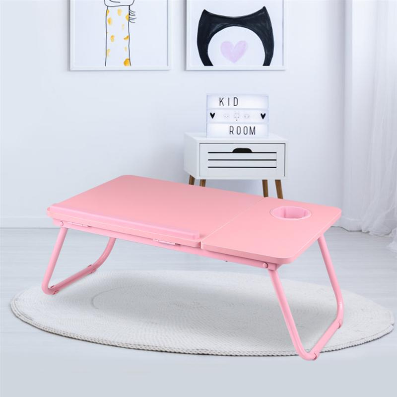 ترابيزة سرير قابلة لتعديل الطول بحامل اكواب للدراسة والعمل وتناول الطعام
