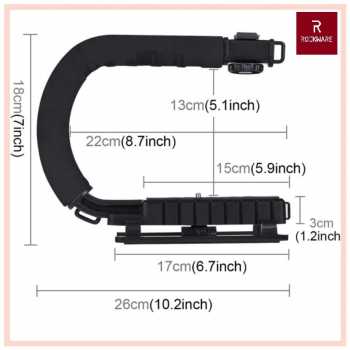 حامل كاميرا وموبايل بميكروفون وفلاش ليد مع ريومت كنترول لصوير احترافي