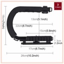 حامل كاميرا وموبايل بميكروفون وفلاش ليد مع ريومت كنترول لصوير احترافي
