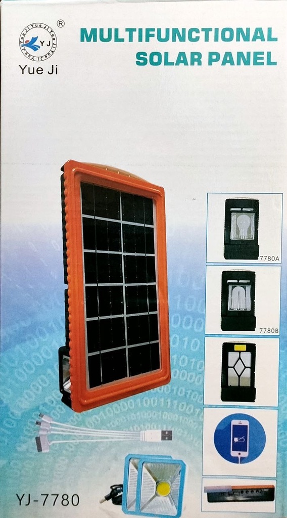 كشاف ليد قوي متعدد الإضاءة بالطاقة الشمسية وباور بنك