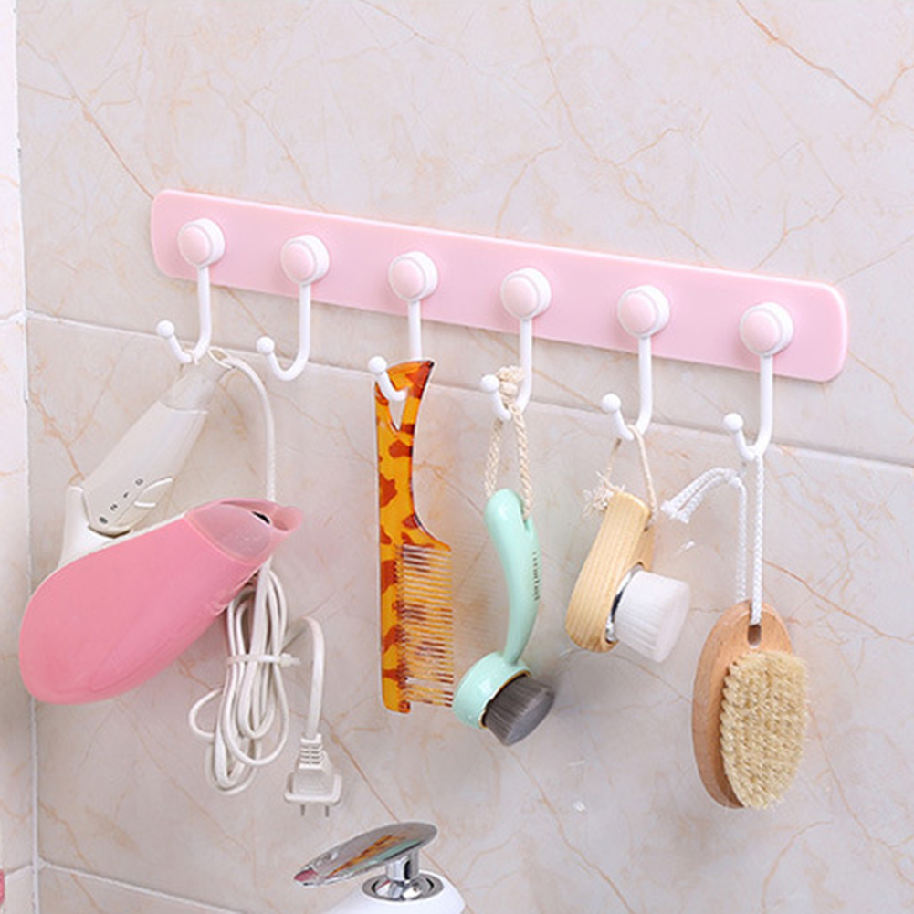 شماعة حوائط ٦ هوك دواره ذاتيه اللصق للمطبخ والحمام وغرف النوم وخلف الابواب