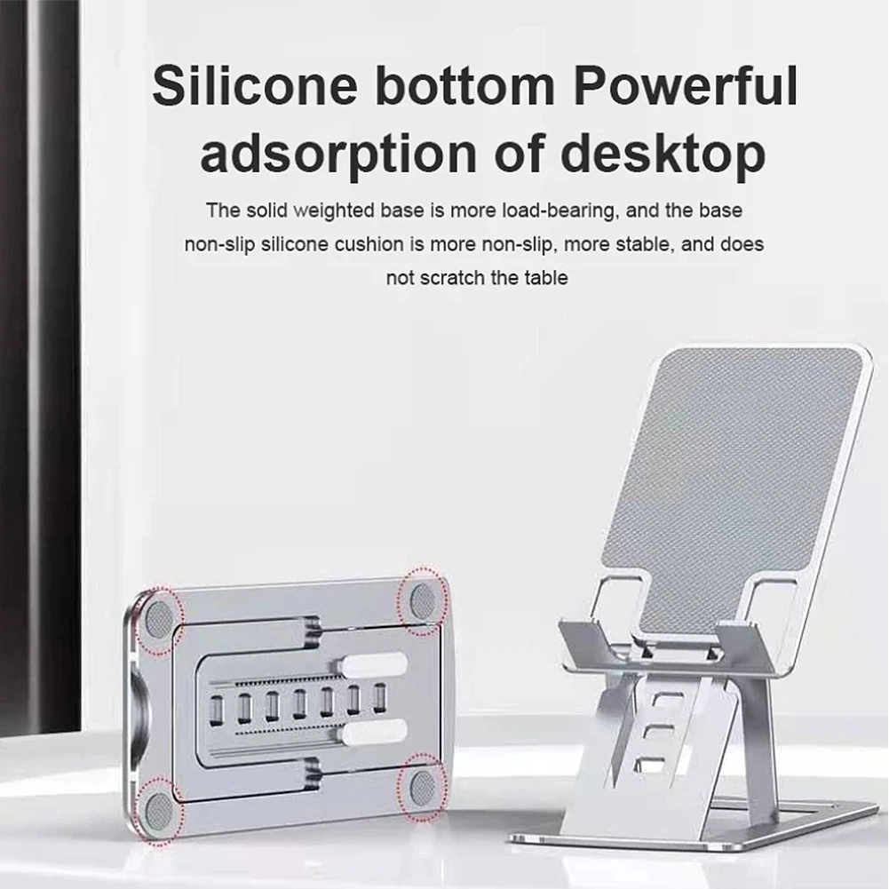 حامل موبايل وتابلت مكتبي قابل لتعديل الارتفاع بقاعده لضمان الثبات