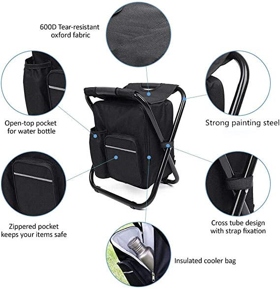 شنطة وكرسي قابلة للطي 2 في 1 للتخييم والصيد والبحر