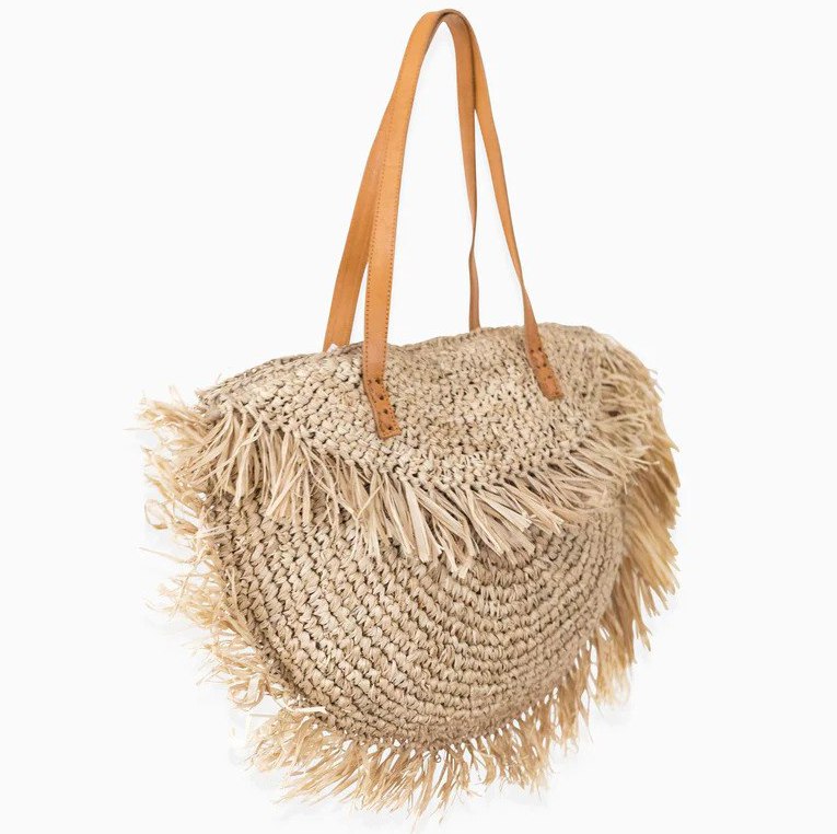 شنطة بحر شيك من خيوط الخوص لاستكمال اكسسوارات البحر والاستمتاع