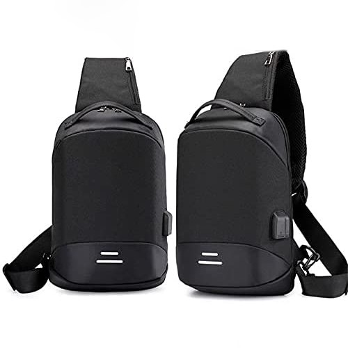 شنطة كتف رجالي وتر بروف برقم سري ووصلة يو اس بي لشحن الموبايل والايربودز