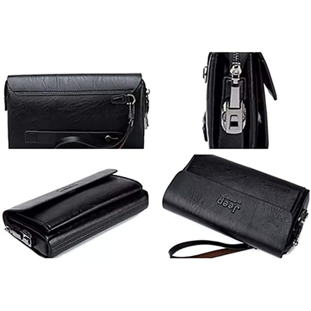 شنطة يد رجالي برقم سري للحماية من سرقه المتعلقات من الجلد الصناعي