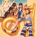 عوامة كبيرة ذهبي