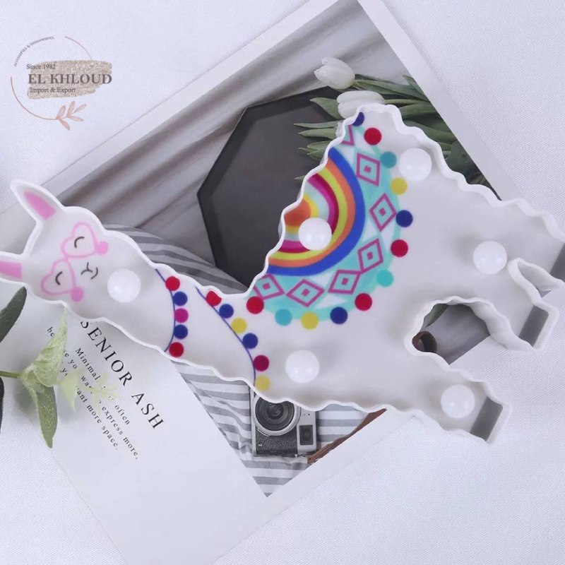 مصباح ليلي لغرف الأطفال بإضاءه ليد علي شكل لاما