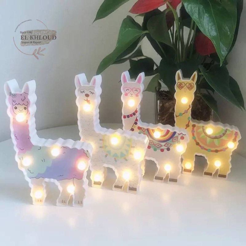 مصباح ليلي لغرف الأطفال بإضاءه ليد علي شكل لاما