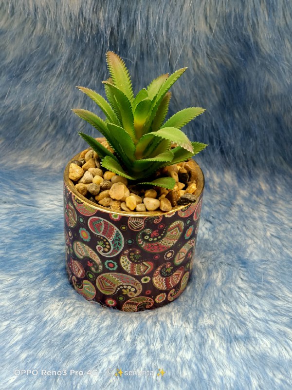 زرع صبار صناعي بقاعدة سيراميك بأشكال مختلفة