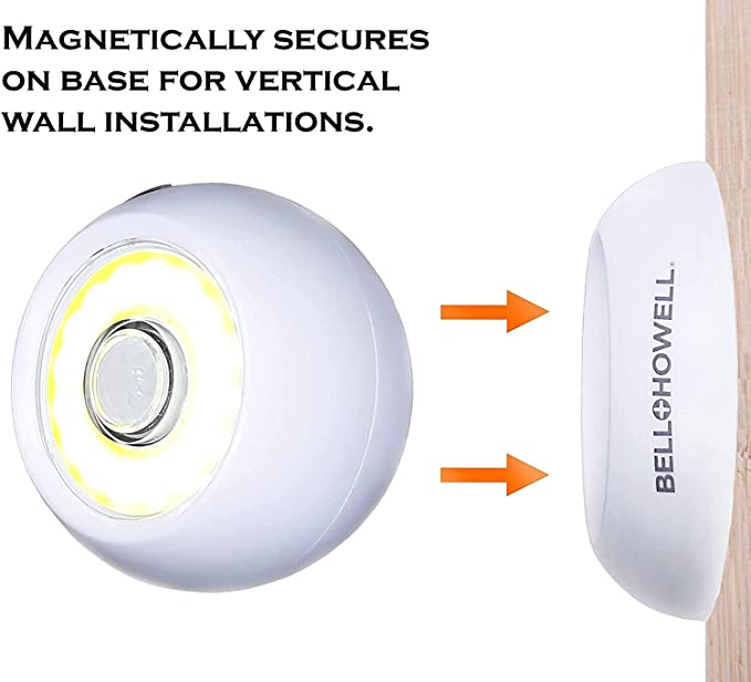 كشاف سينسور حركة 2 قطعة دوار تعديل الزاوية بقاعدة للثبات علي الاسطح او اللصق علي الحوائط