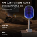 مضرب ناموس صاعق جاذب للحشرات وبقاعدة قابلة للتثبيت وإعادة الشحن