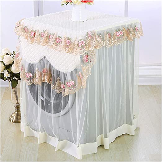 غطاء غسالة دانتيل للحفاظ عليها من الاتربة قابل للغسيل والطي