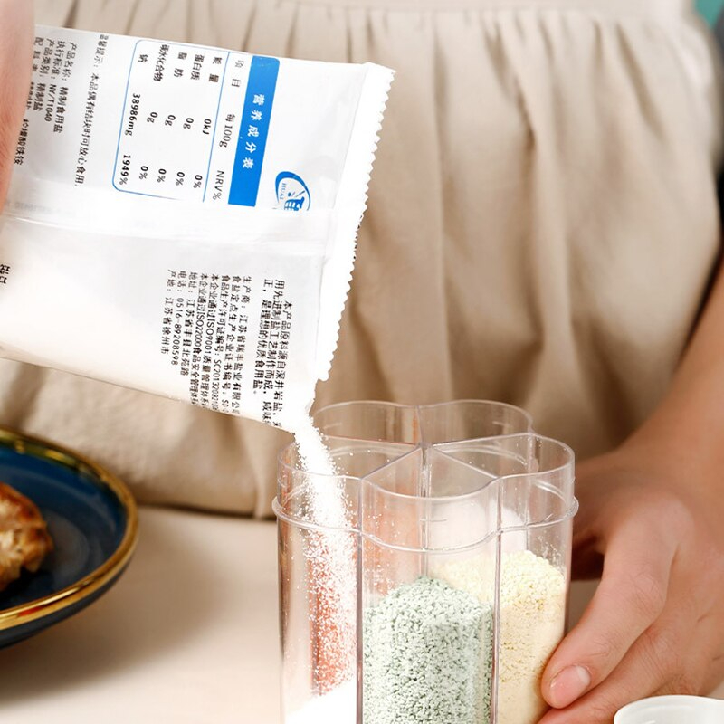 ملاحة توابل 5 في 1 علي شكل وردة للملح والفلفل والشطة مثالية للسفره