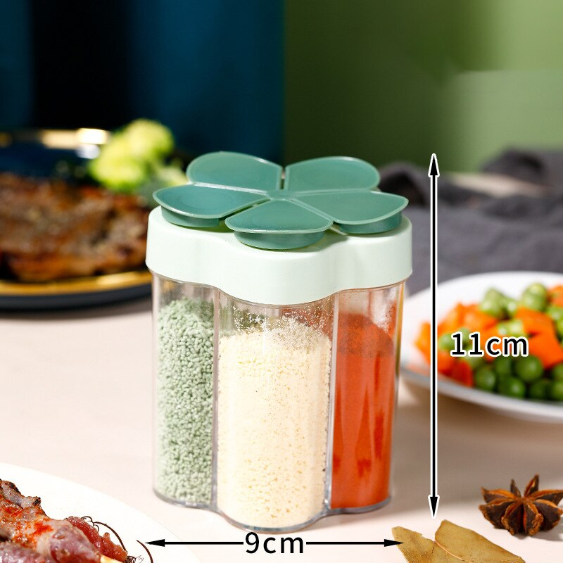 ملاحة توابل 5 في 1 علي شكل وردة للملح والفلفل والشطة مثالية للسفره