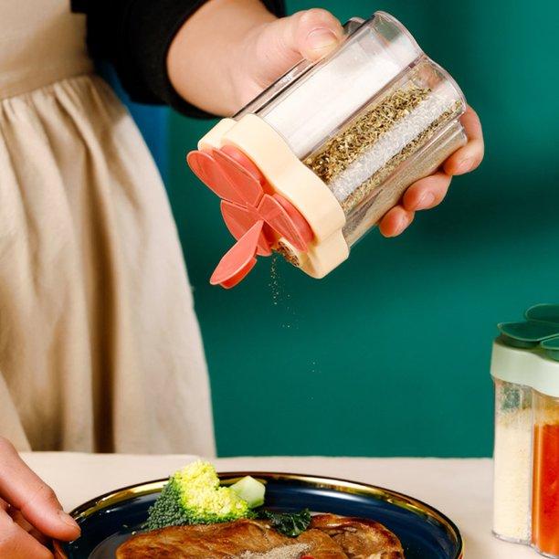 ملاحة توابل 5 في 1 علي شكل وردة للملح والفلفل والشطة مثالية للسفره