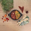 حلة جرانيت غير لاصق عميقة مقسمة لجزئين بمقبض خشبي عازل للحراره 28 سم