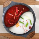 حلة جرانيت غير لاصق عميقة مقسمة لجزئين بمقبض خشبي عازل للحراره 28 سم