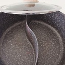 حلة جرانيت غير لاصق عميقة مقسمة لجزئين بمقبض خشبي عازل للحراره 28 سم