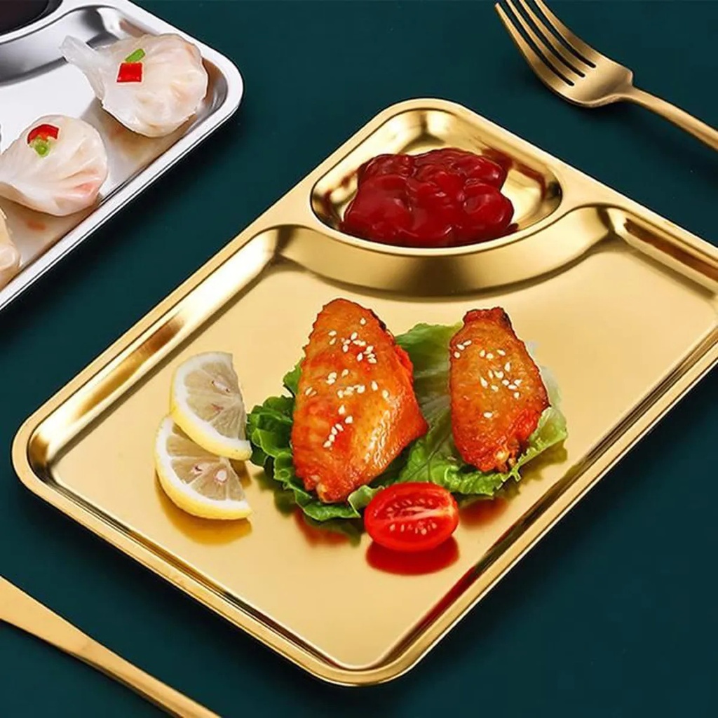 طاسة استانلس مدهب تقديم الطعام