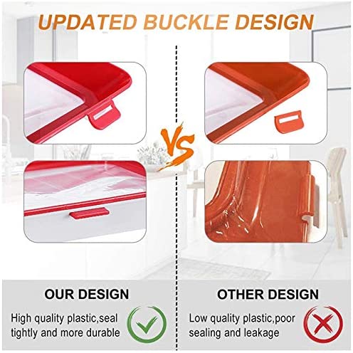 طبق حفظ الطعام بالثلاجة بغطاء شفاف مرن لحفظ الأجبان واللحوم الجافة