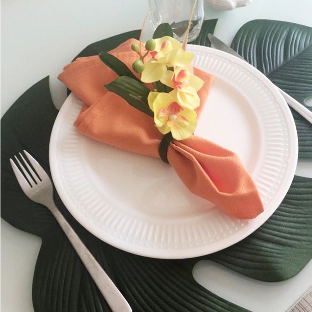 كوستر أطباق سفرة شيك علي شكل ورق شجر 4 قطع سهل التنظيف