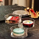 منظم اكسسوارات ومجوهرات شفاف 4 ادوار يدور 360 درجة للسلاسل والخواتم والحلقان