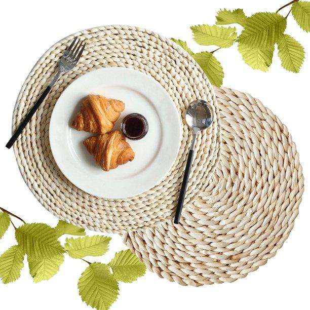 كوستر خوص هاند ميد دائري للأطباق والحلل والمعالق 25 سم