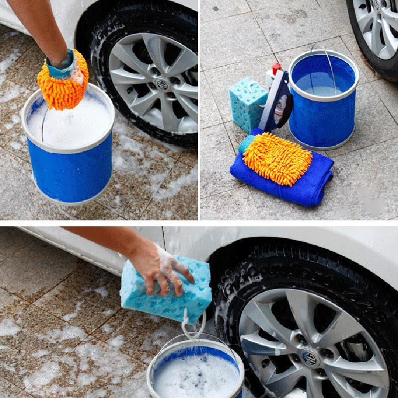 جردل قابل للطي للحمام وغسيل السيارات متعدد الأستخدام 11 لتر