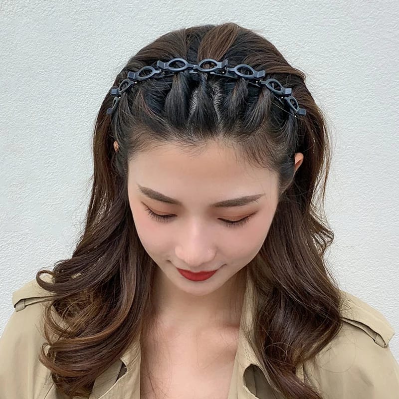 طوق شعر مع توك صغيرة لتحديد خصل الشعر وعمل الضفاير والراستا واستايلنج بسهولة